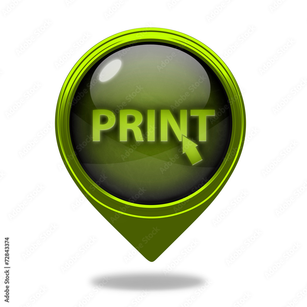 Print pointer icon on white background Print pointer icon on white background