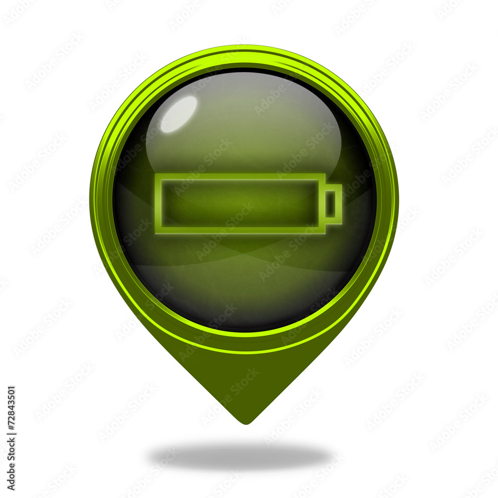 battery pointer icon on white background battery pointer icon on white background