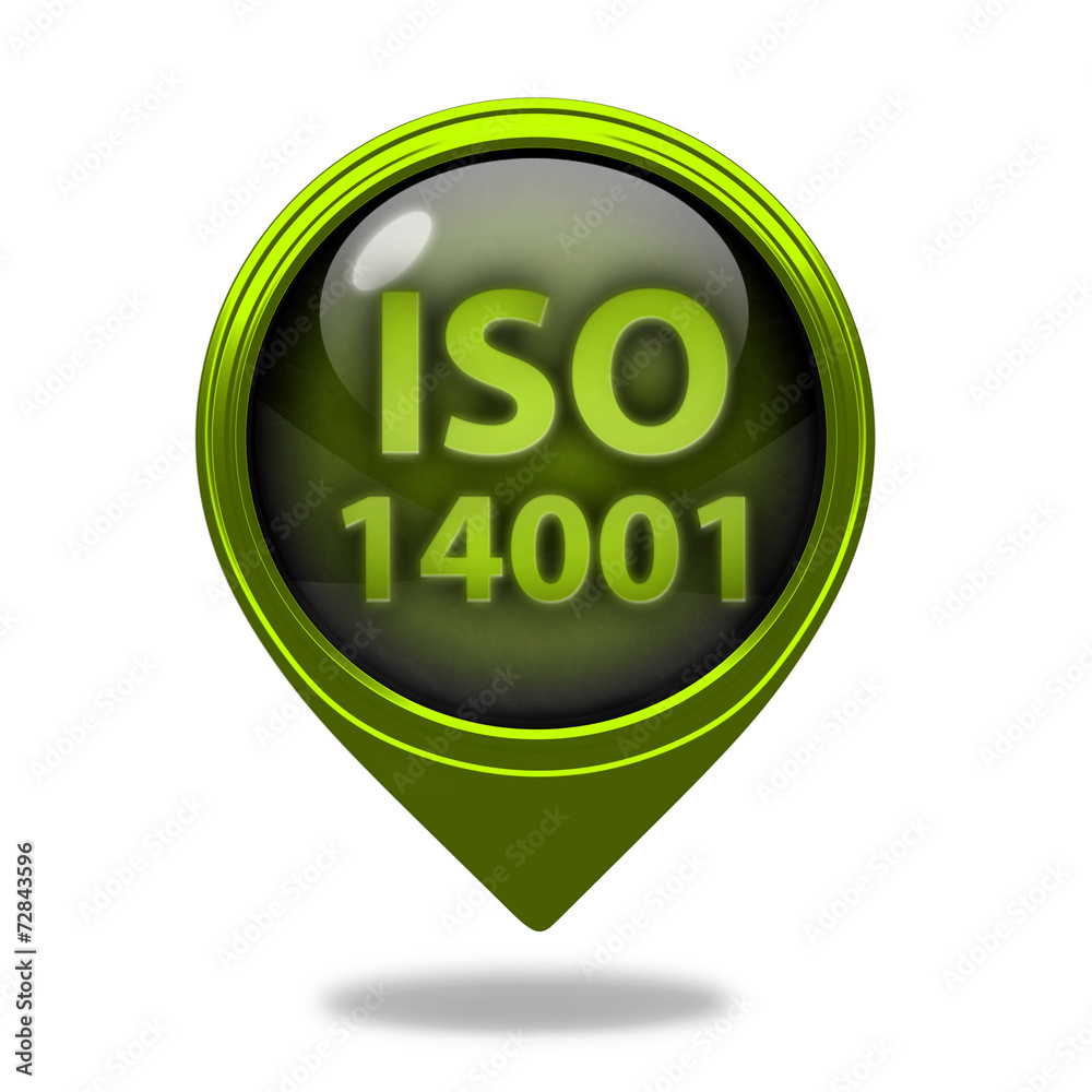 Iso 14001 pointer icon on white background Iso 14001 pointer icon on white background