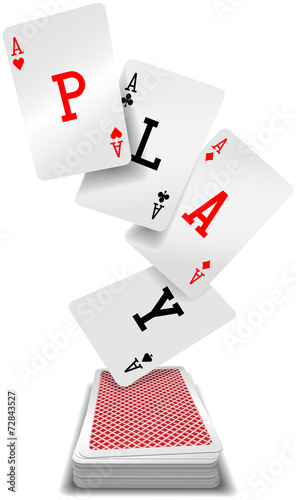 Play cards aces poker hand deck