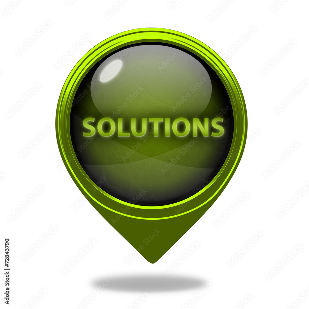 Solutions pointer icon on white background Solutions pointer icon on white background
