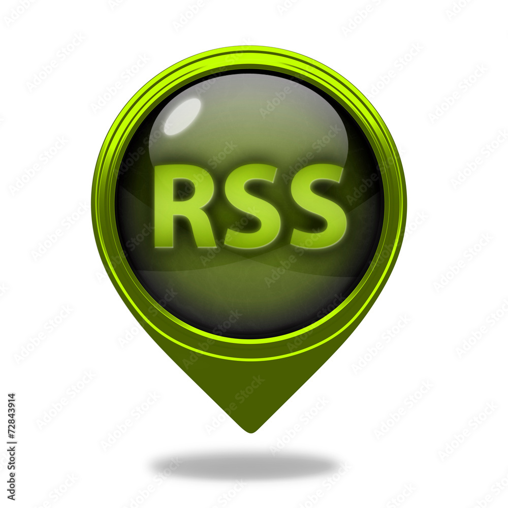 RSS pointer icon on white background RSS pointer icon on white background