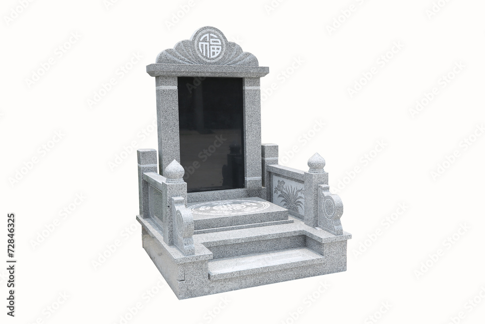 Tombstone with white background Tombstone with white background