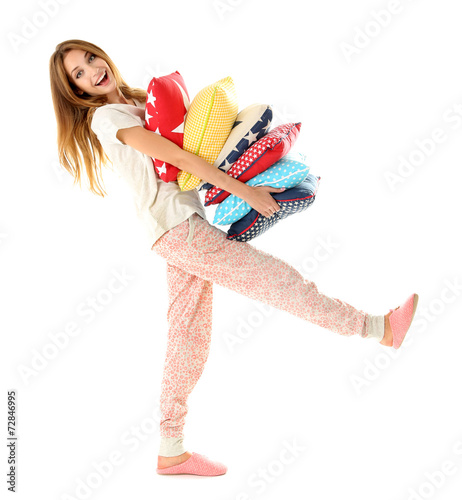 Beautiful young girl with p...