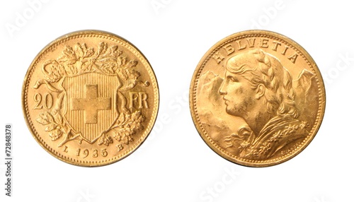 Switzerland 1935 20 Francs coin