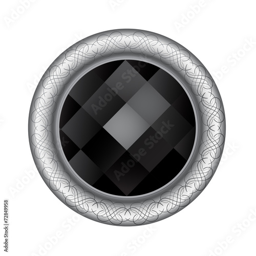 Jewelry. Black crystal set in metallic