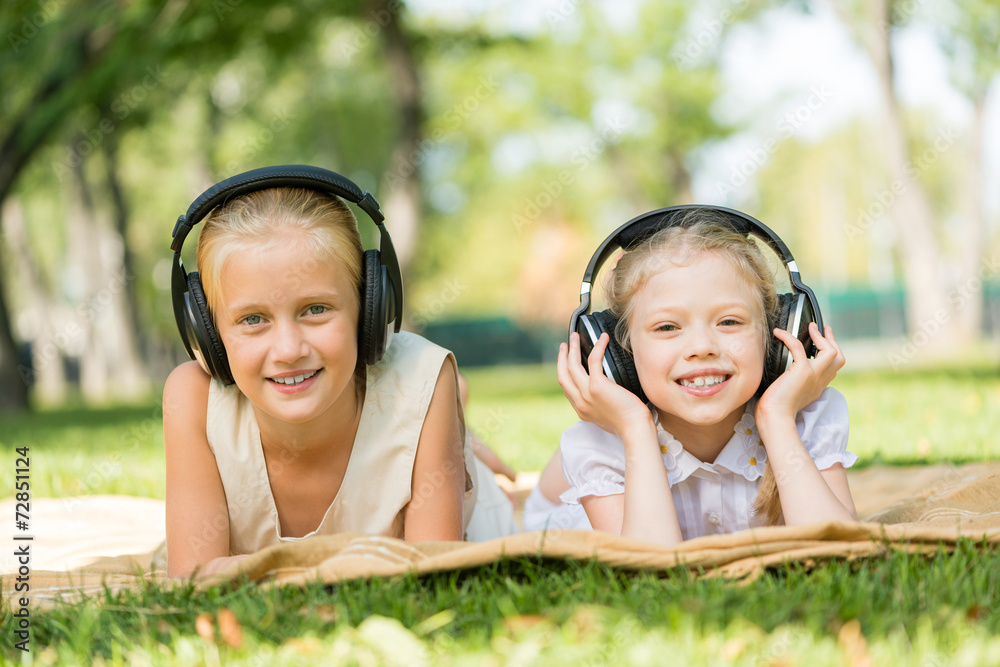 Girls enjoying music Girls enjoying music