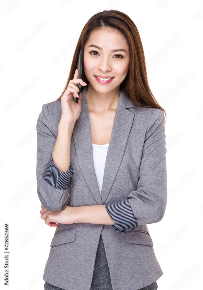 Business woman talk to mobile phone Business woman talk to mobile phone