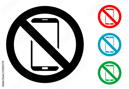 Pictograma smartphone no con varios colores