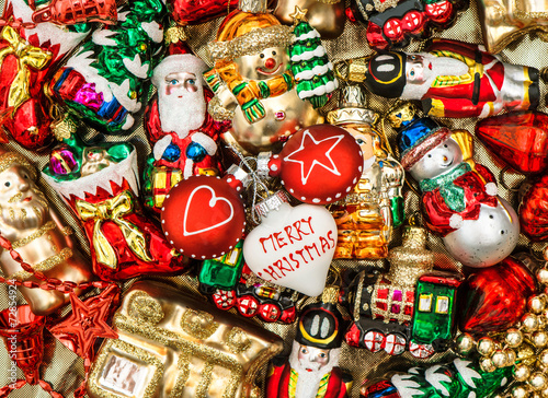 colorful christmas baubles  toys and ornaments