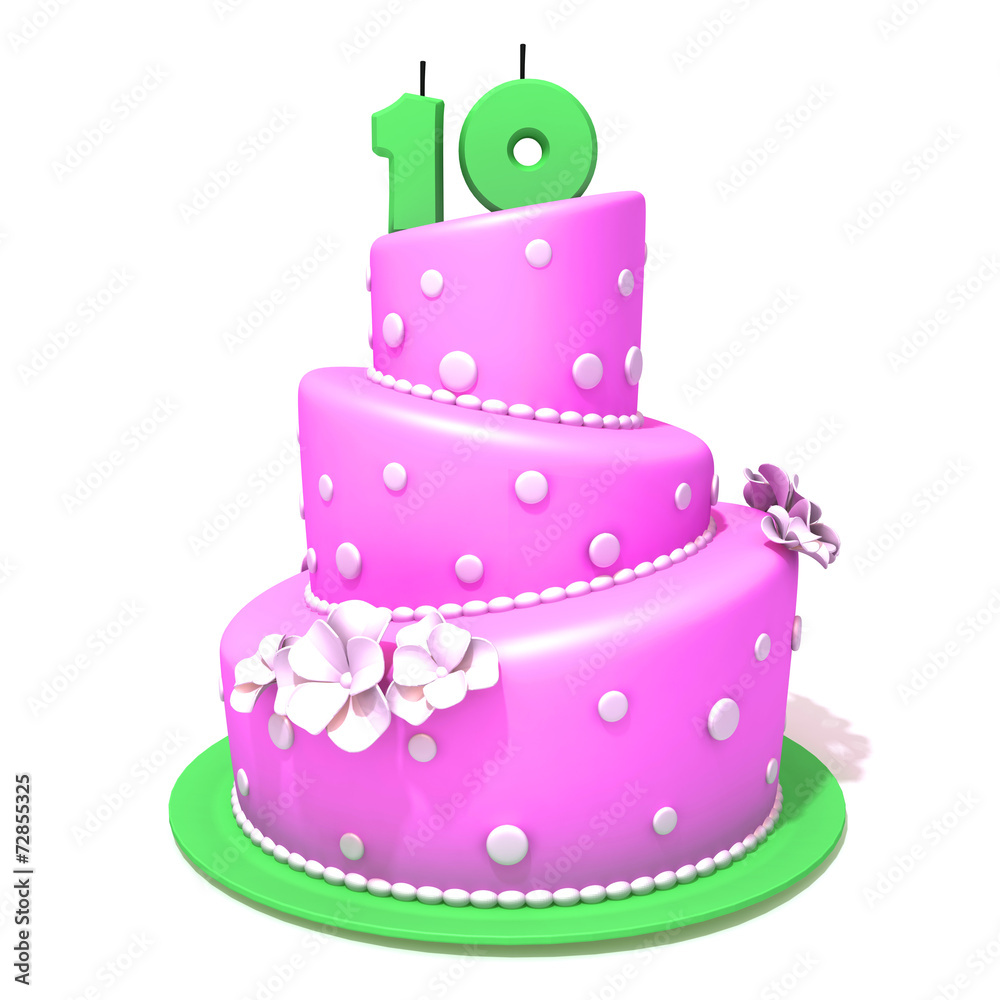 Birthday cake with number ten Birthday cake with number ten