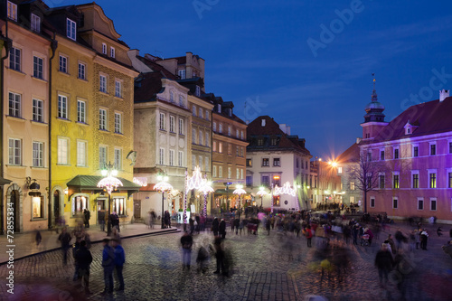Old Town in Warsaw at Night