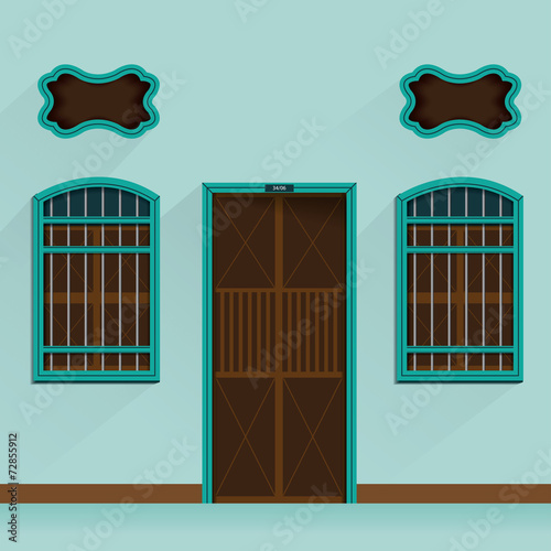 Old building Chino Portuguese style, Entry to home