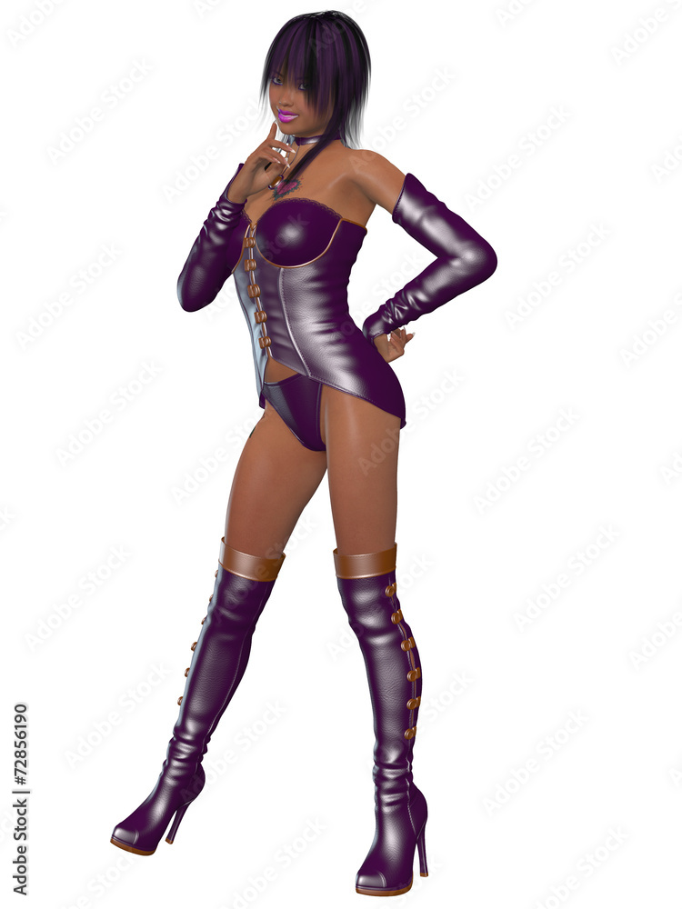 Sexy young girl in leather lingerie Sexy young girl in leather lingerie