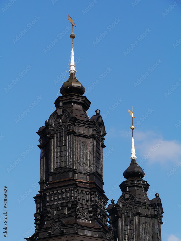 The towers of the st Maria cathedral of Visby in Sweden