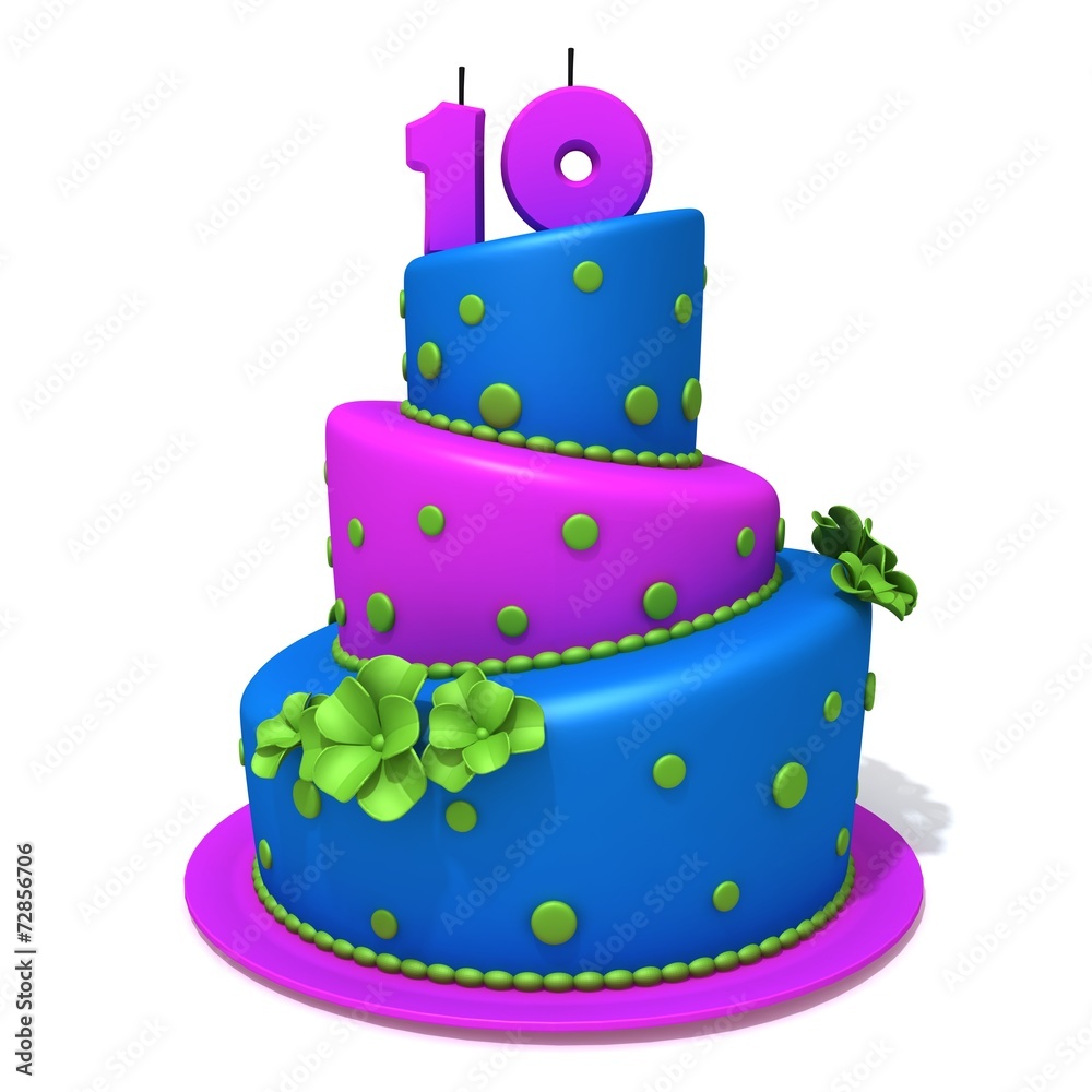 Birthday cake with number ten Birthday cake with number ten