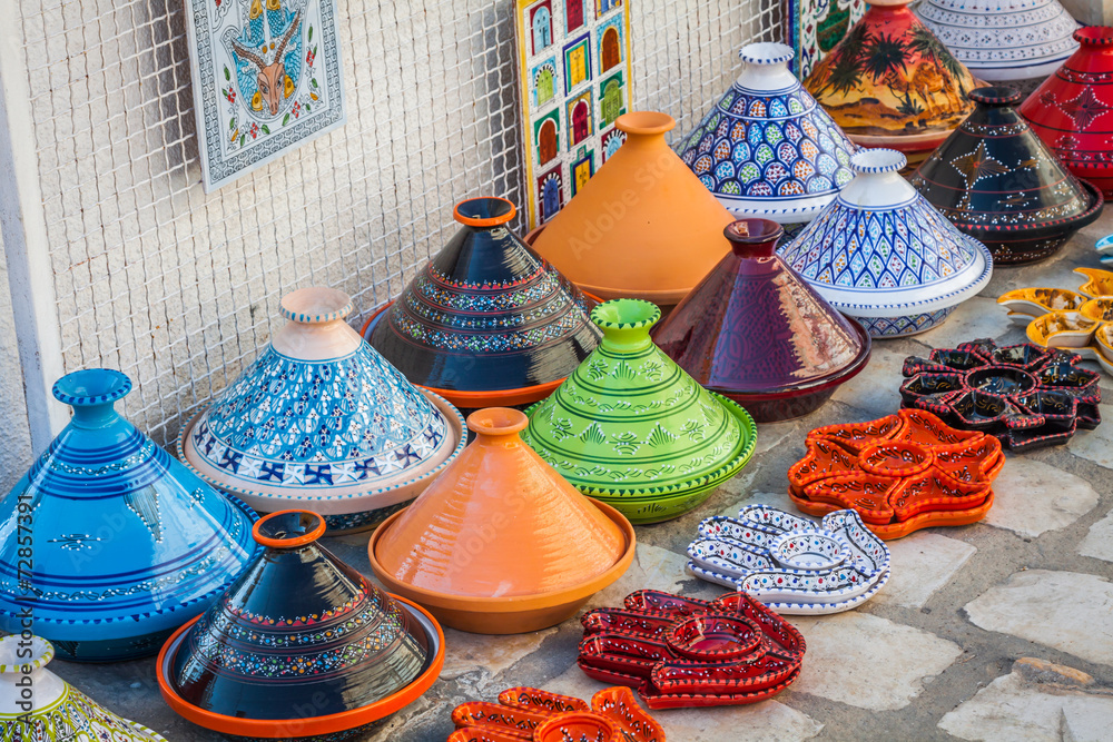 Tajines in the market, Marrakesh,Morocco