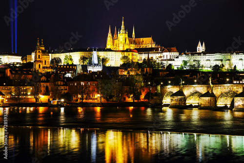 Old Prague cityscape with the Charles bridge