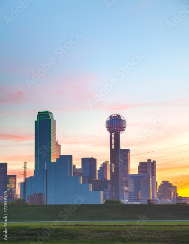 Obraz na płótnie Overview of downtown Dallas w salonie