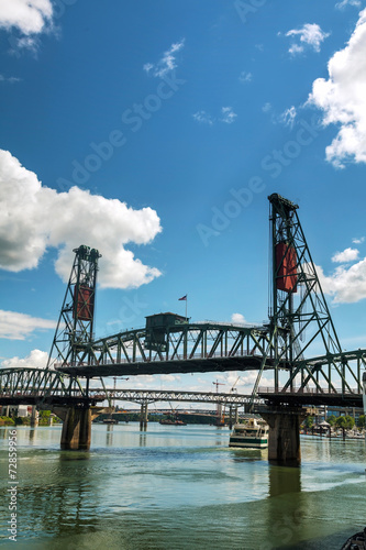 Obraz na płótnie Hawthorne drawbridge in Portland, Oregon w salonie