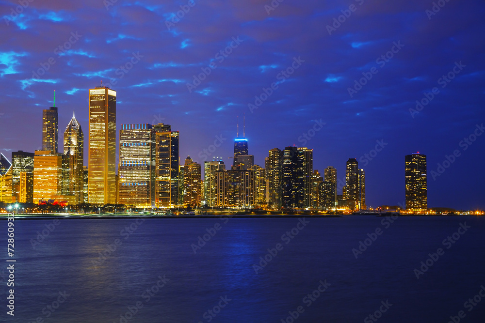 Naklejka premium Chicago w centrum miasta