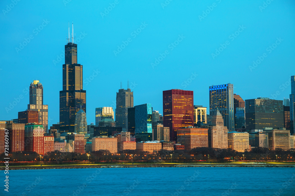 Chicago downtown cityscape