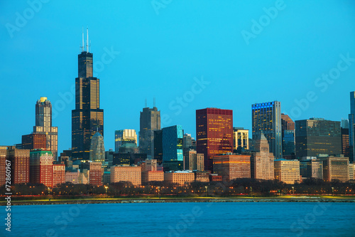 Obraz na płótnie Chicago downtown cityscape w salonie