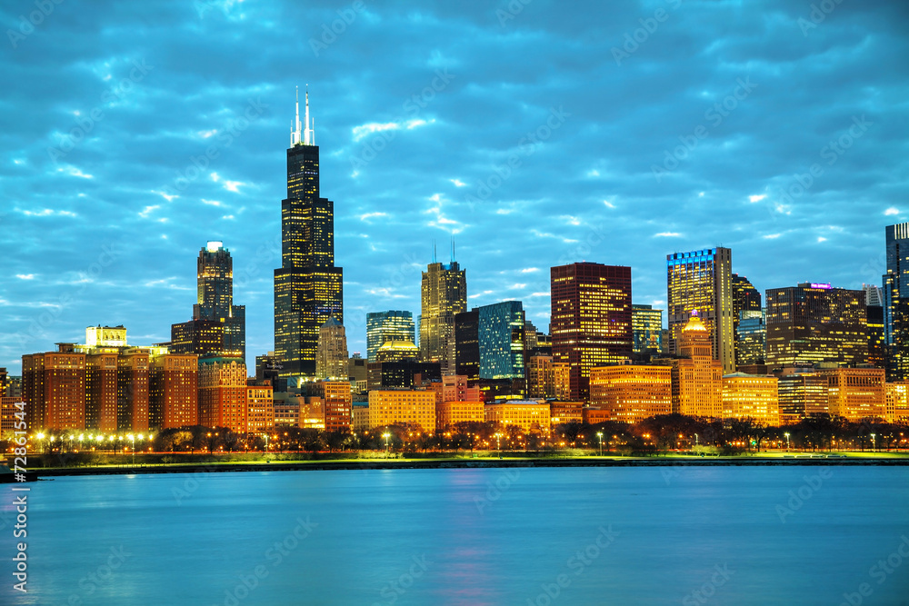 Chicago downtown cityscape