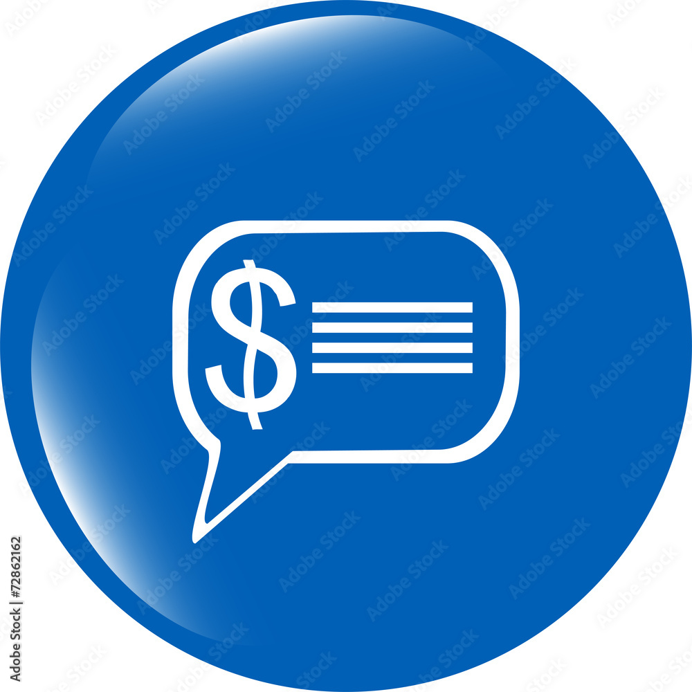 cloud with dollars usd sign icon. Briefcase button