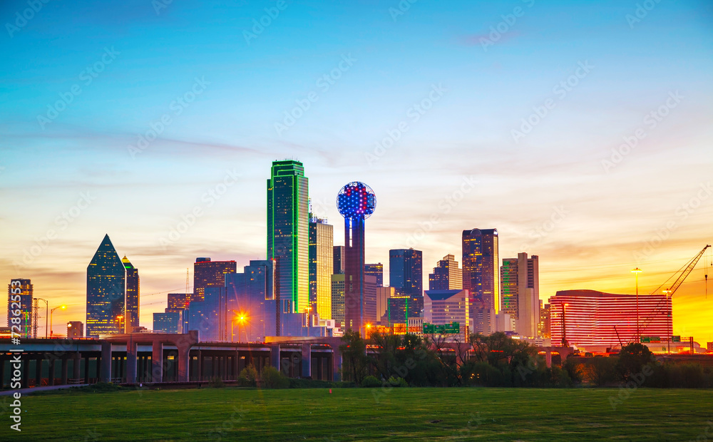 Naklejka premium Overview of downtown Dallas