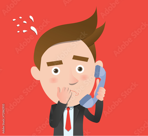 Funny flat character call dilemma concept