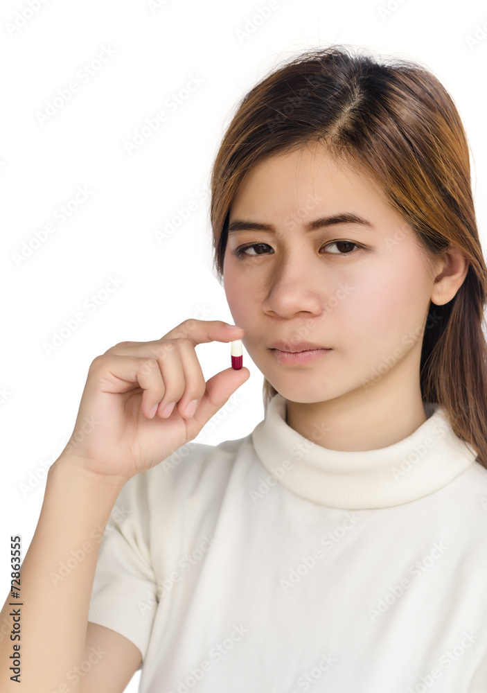Woman with medicine. Woman with medicine.