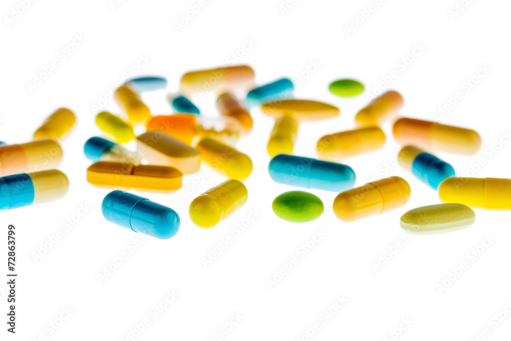 Tabletten auf hellem Hintergrund Tabletten auf hellem Hintergrund