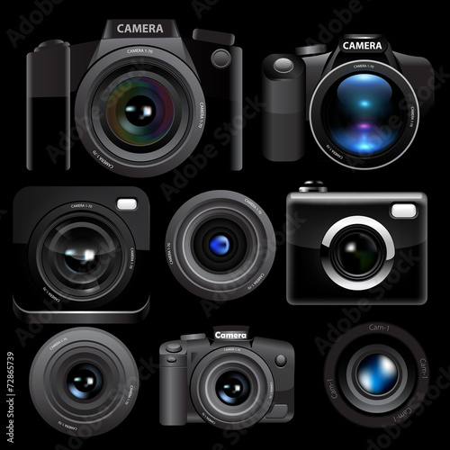 Camera set. Vector
