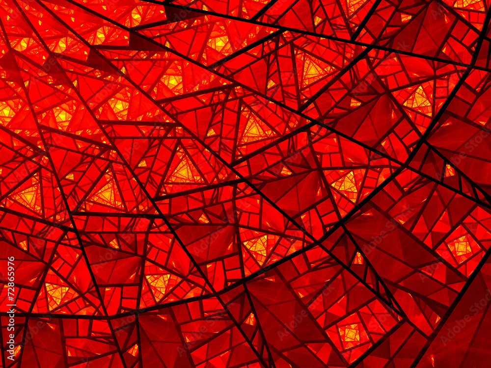 Fototapeta premium Fire of hell stained glass