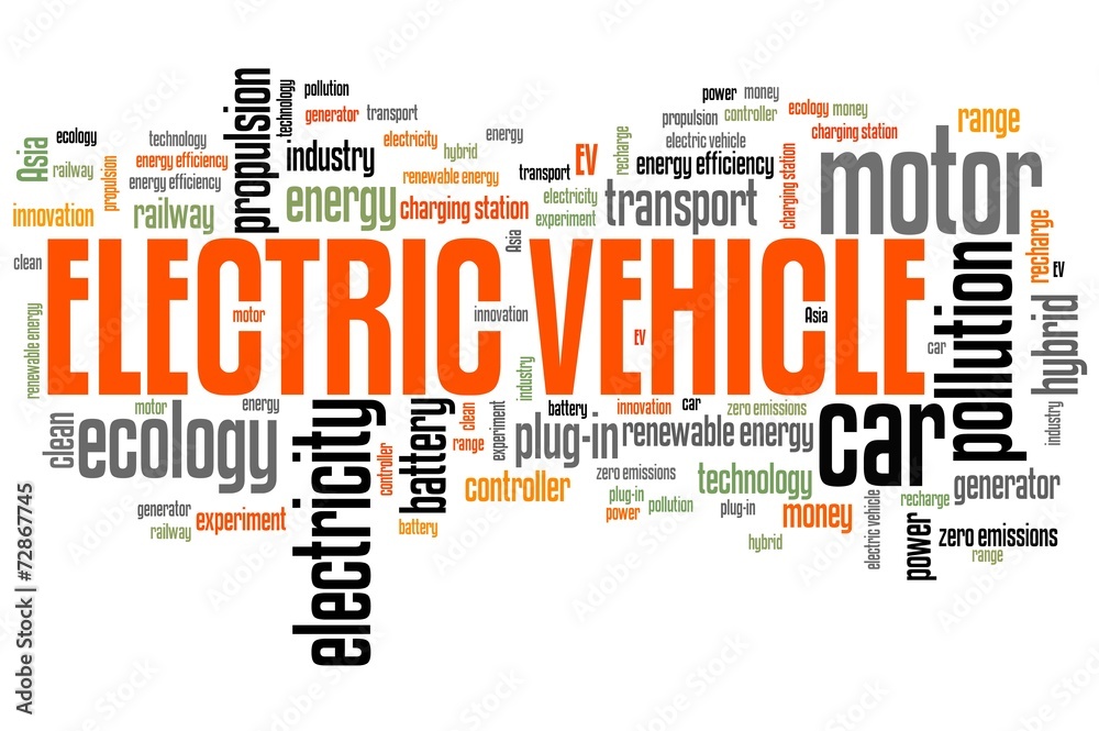 Electric car. Word cloud illustration. Electric car. Word cloud illustration.