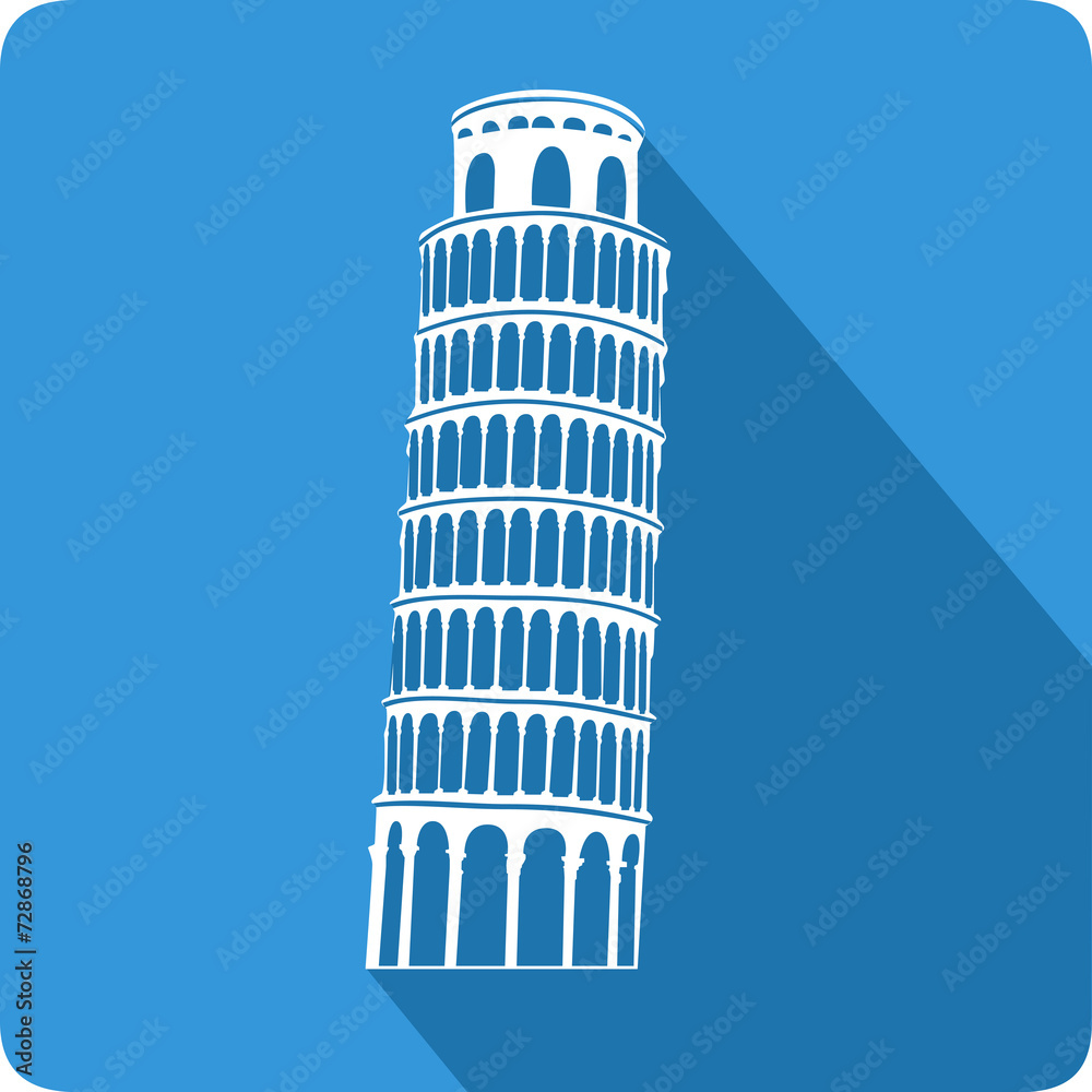 Leaning Tower of Pisa, illustration, vector