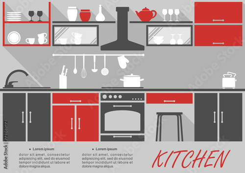 Kitchen interior decor infographic