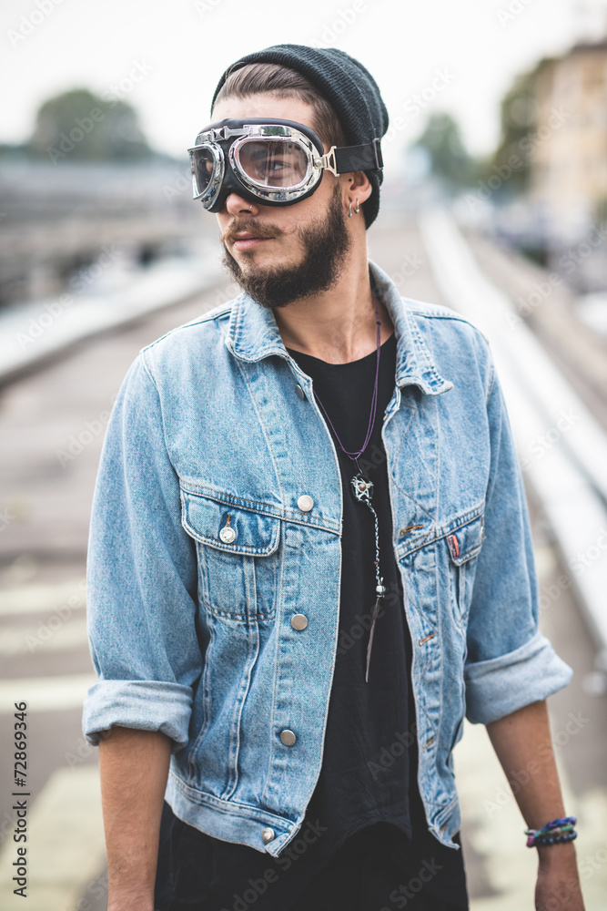young handsome bearded hipster man young handsome bearded hipster man
