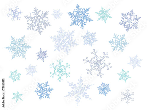 cold crystal gradient snowflakes - vector set