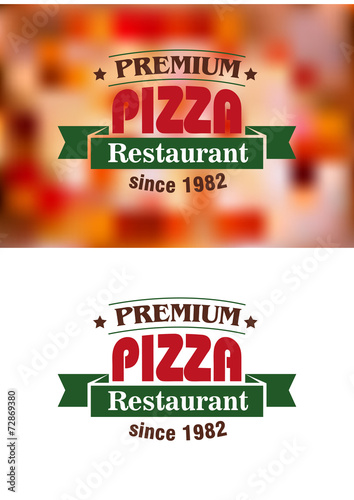 Premium Pizza Restaurant sign