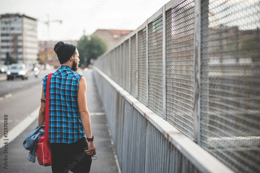 young handsome bearded hipster man young handsome bearded hipster man