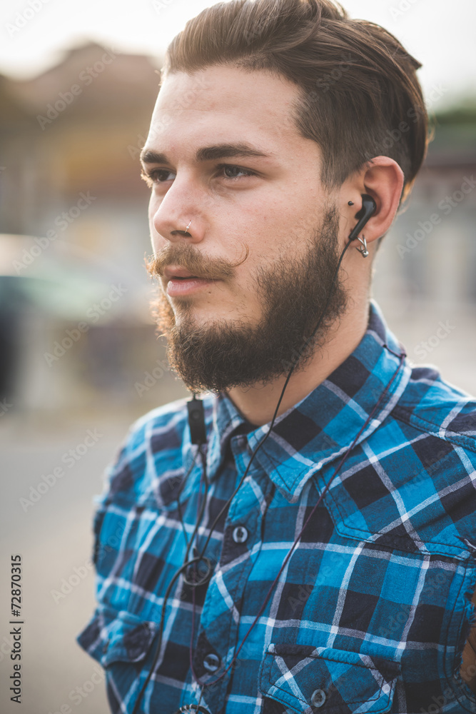 young handsome bearded hipster man young handsome bearded hipster man