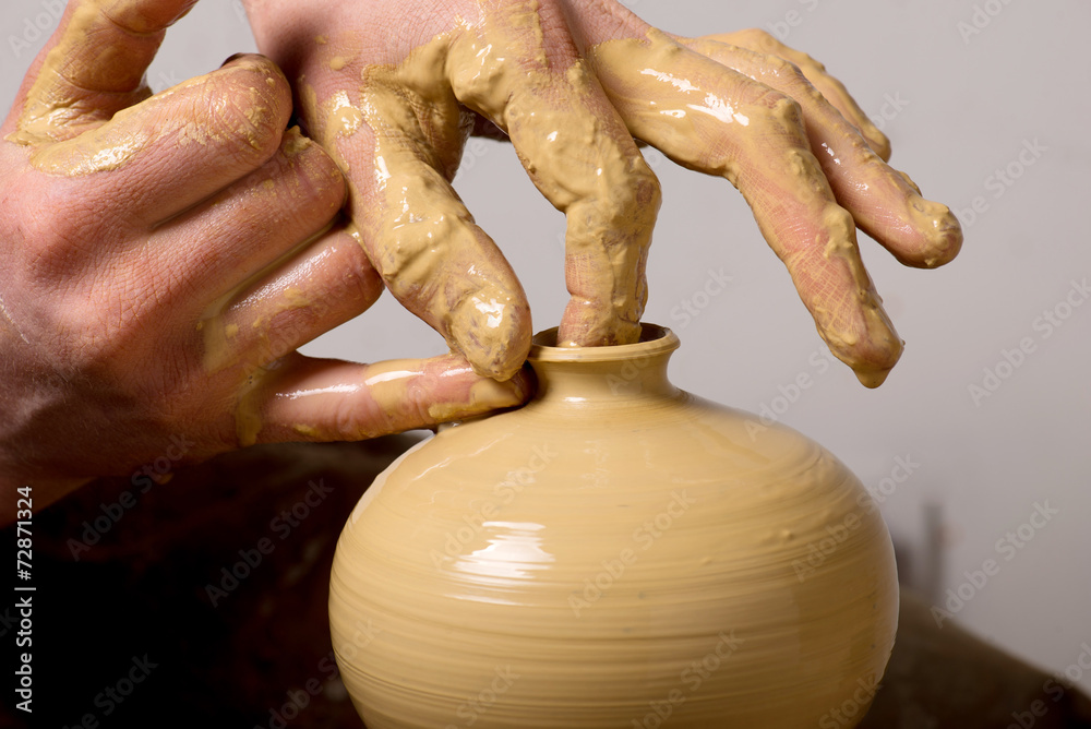 hands of a potter, creating an earthen jar hands of a potter, creating an earthen jar