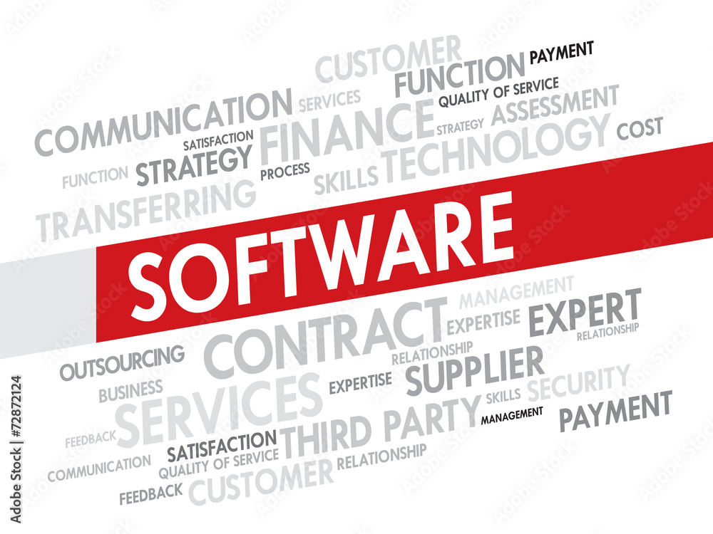 Fototapeta premium Software related items word cloud