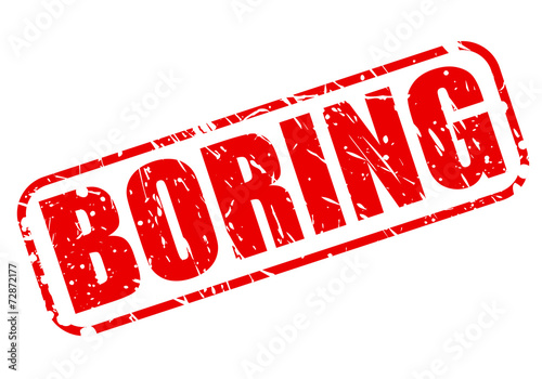 Boring red stamp text