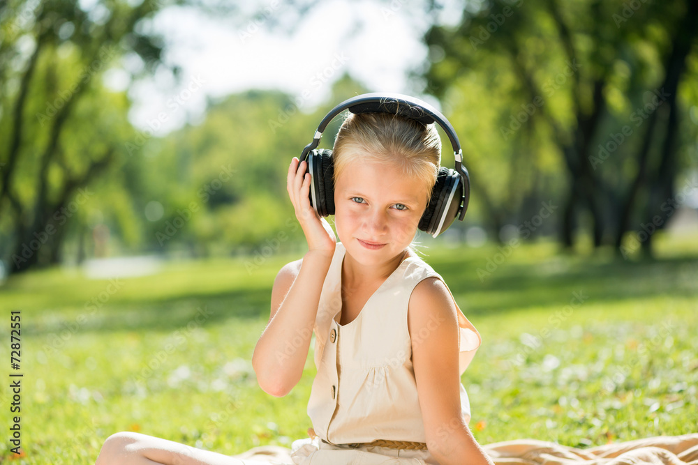 Girl enjoying music