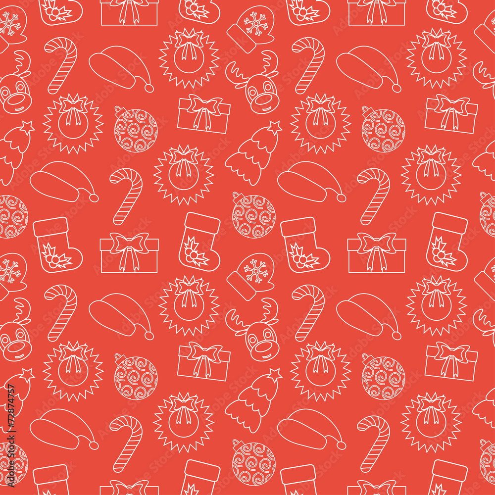 Christmas Seamless doodle background. Red wrapping-paper. Vector Christmas Seamless doodle background. Red wrapping-paper. Vector