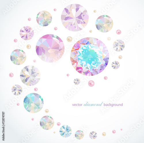 Abstract background with diamonds and pearls