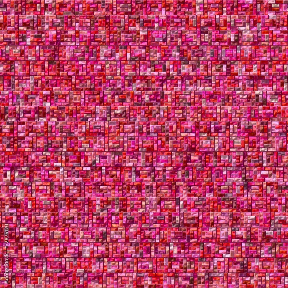 Red mosaic pattern of small paving tiles Red mosaic pattern of small paving tiles